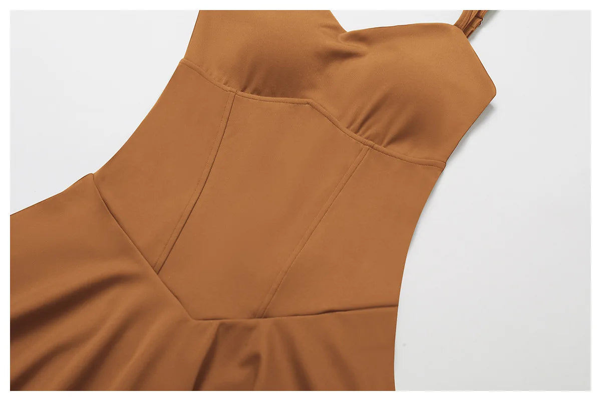 Women’s Tennis Strap Dress – A-Line Sports Skirt with Pockets