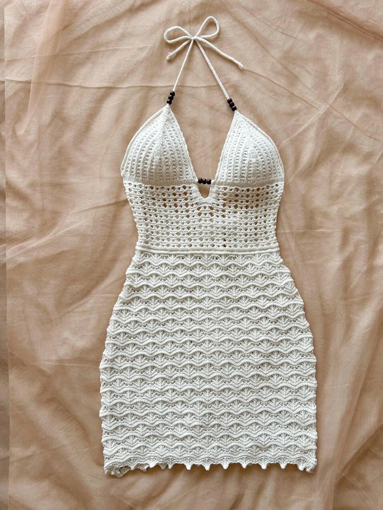 Soleia Summer Sexy Ombre Knitted Dress – V-Neck Backless Vacation Outfit